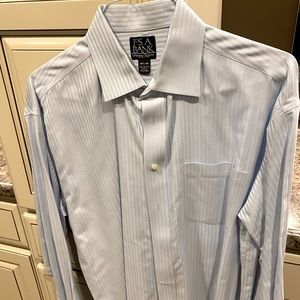 Jos A Bank - Light Blue Striped - French Cuff - Spread Collar